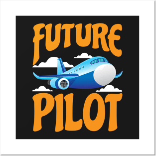 Future Pilot Kids, Toddler Airplane Pilot Boy Girl Posters and Art